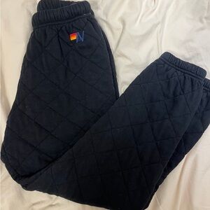 Aviator Nation QUILTED SWEATPANTS - BLACK